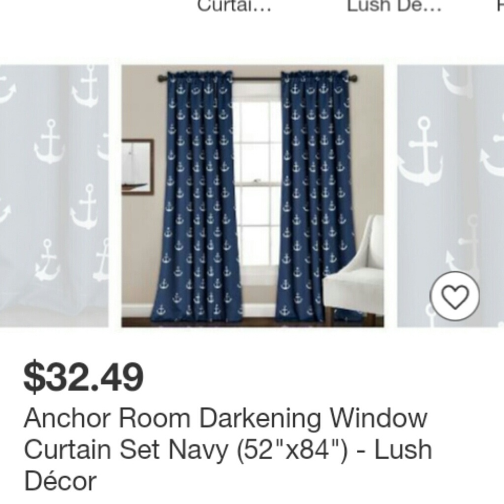 Room darkening anchor curtains